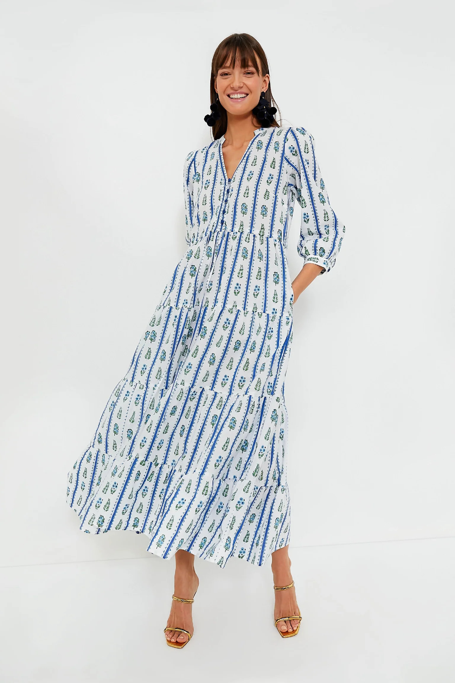 Indigo Border Maria Dress | Tuckernuck (US)