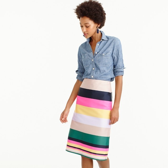 Pop-stripe skirt | J.Crew US