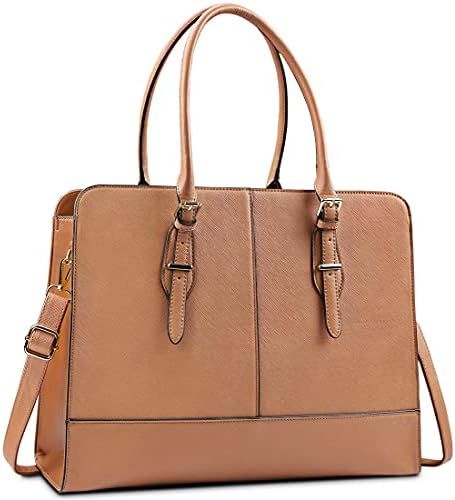 Laptop Bag for Women Leather Work Tote 15.6 Inch Laptop for Computer Bag Waterproof Business Office  | Amazon (US)
