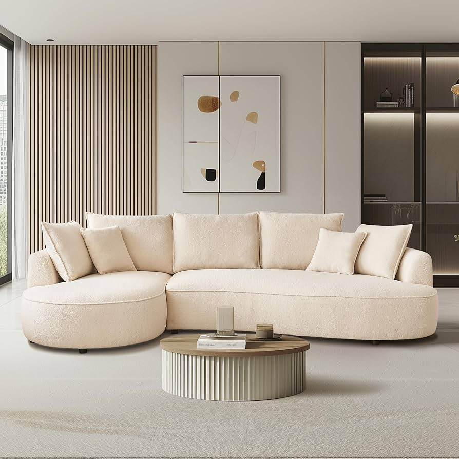 122'' Modular Sectional Couch, Modern Upholstered L-Shape Sectional Sofa with Chaise Lounge, Comf... | Amazon (US)