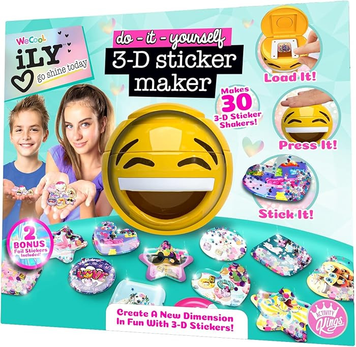 ACTIVITY KINGS ILY DIY 3D Sticker Maker – Arts & Crafts Kit for Kids Ages 6+ | Makes 30 Custom ... | Amazon (US)