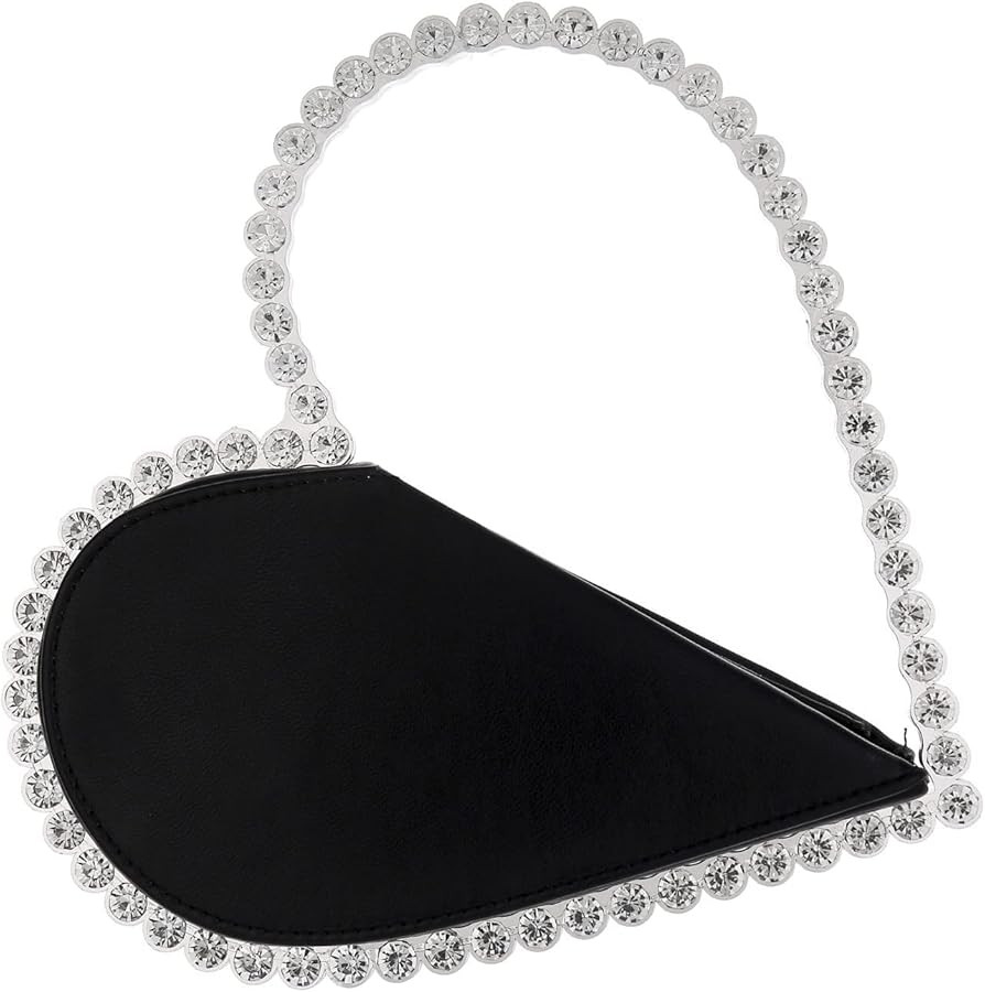 Women's Evening Clutch Bag, Heart Rhinestone Diamond Clutch Purse Wedding Party Purse Handbag for... | Amazon (US)