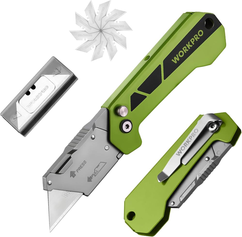 WORKPRO EDC Folding Utility Knife, Mini Box Cutter with Quick Open Axis Lock, Quick Change Blade ... | Amazon (US)
