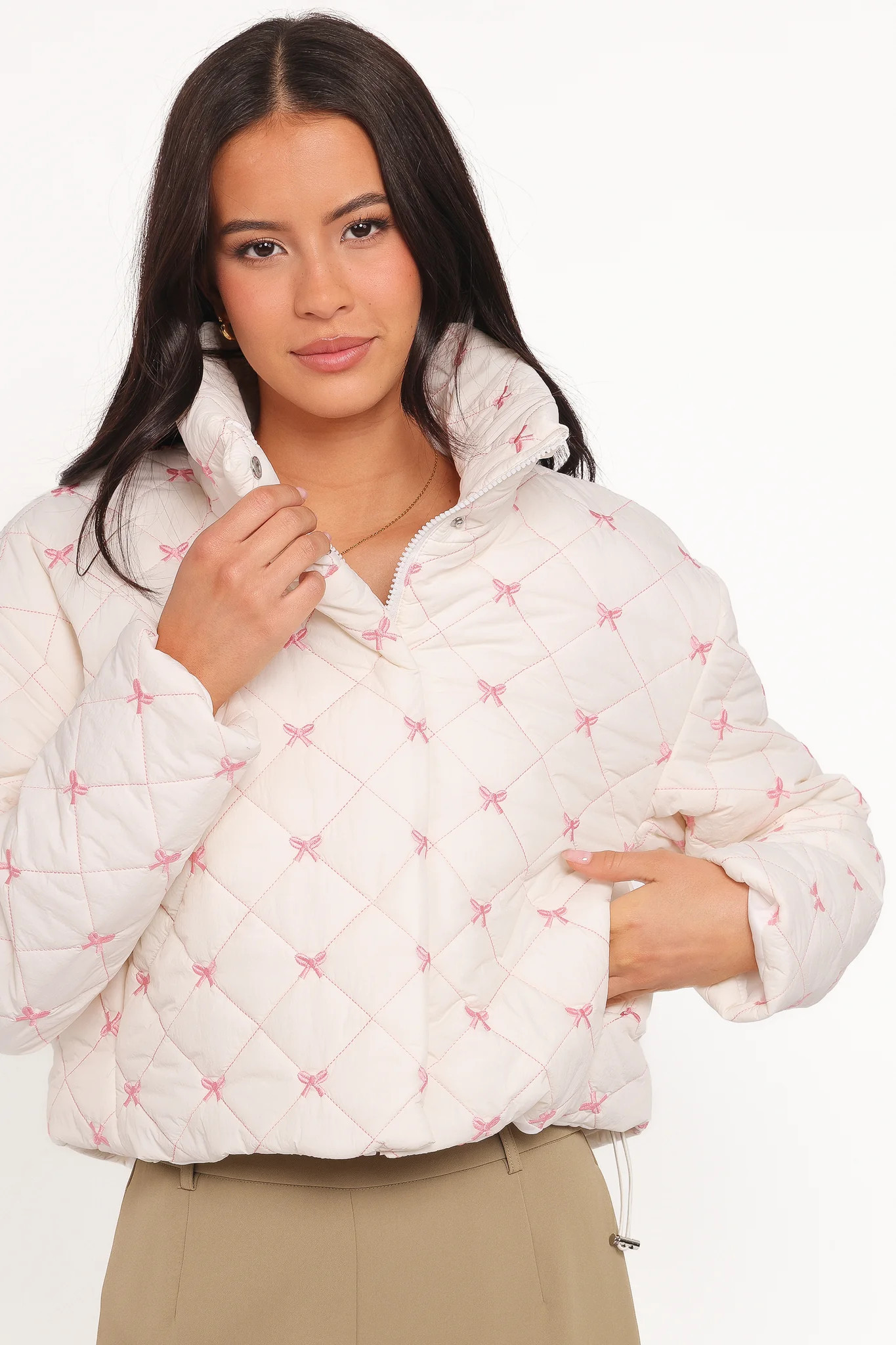 Adi Quilted Jacket - Pink Bow | Petal & Pup (US)