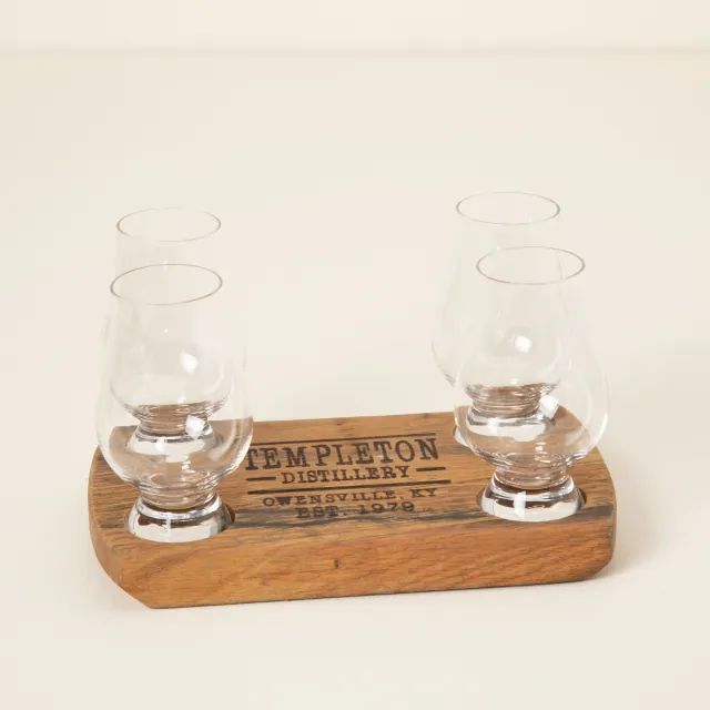 Personalized Bourbon Barrel Flight with Glasses | UncommonGoods