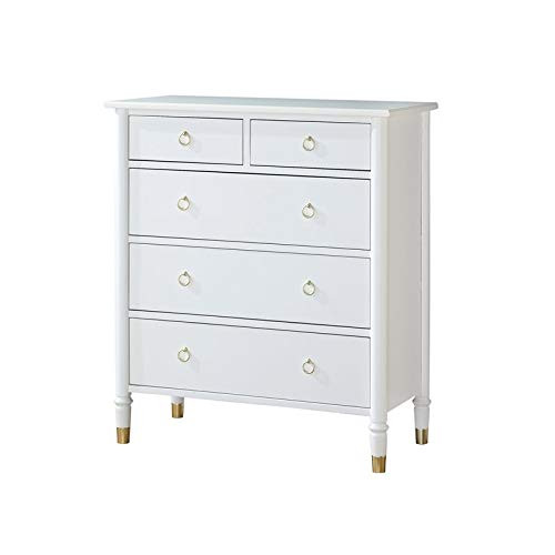 Comfort Pointe Jillian White Wood Five-Drawer Chest | Amazon (US)