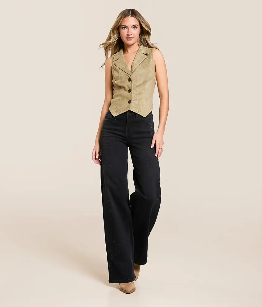 Olivia Rhinestone High Rise Wide Leg Stretch Jean | Buckle