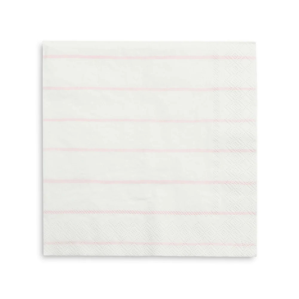 blush frenchie striped large napkins | Daydream Society