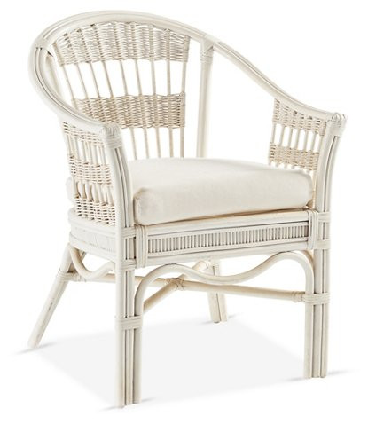 Bermuda Rattan Captains Chair, White | One Kings Lane