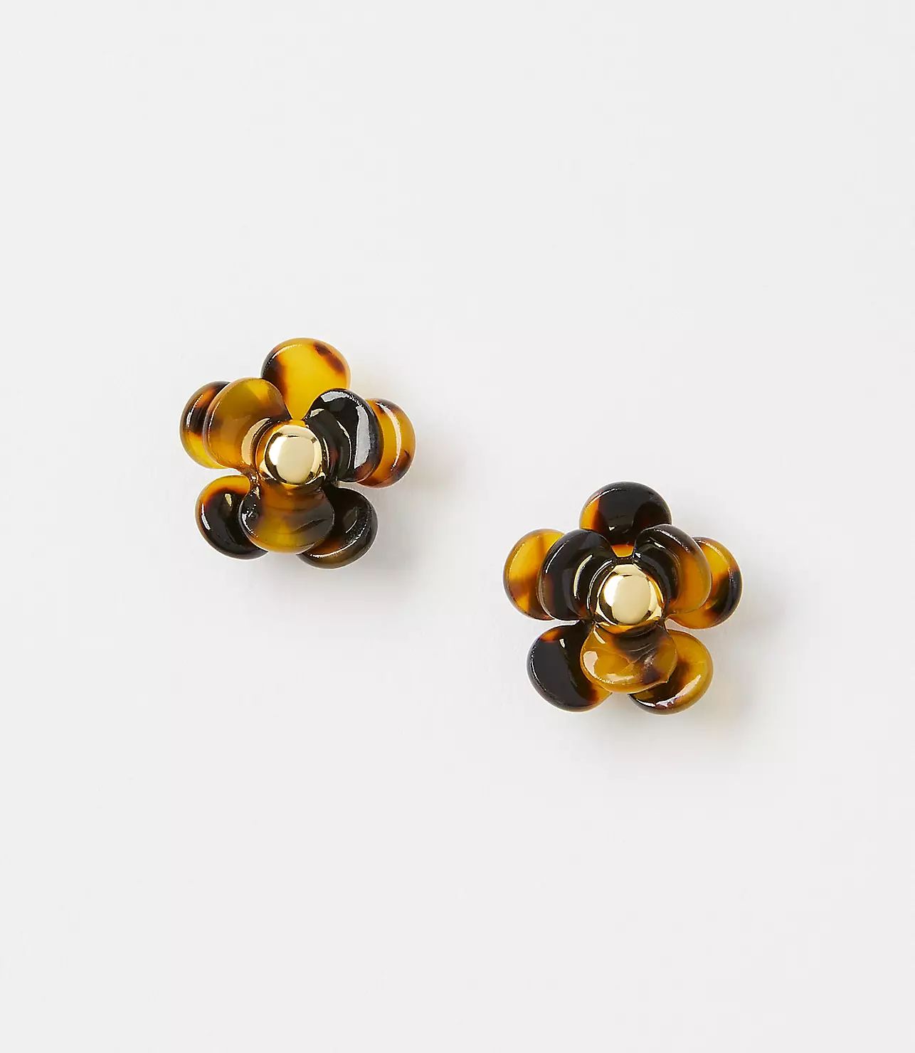 Tortoiseshell Print Flower Stud Earrings | LOFT