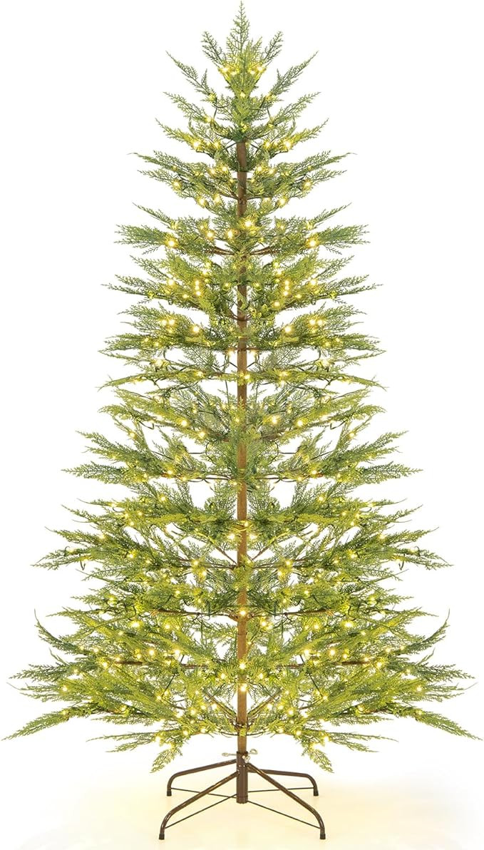 Goplus 6.5ft Pre-Lit Artificial Christmas Tree, Simulated Cypress Xmas Tree with 430 Warm-White F... | Amazon (US)