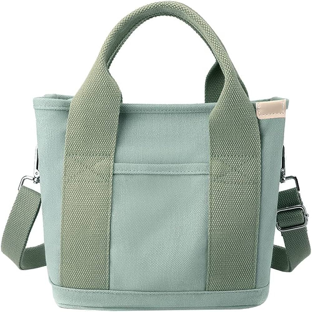 Small Tote Bag with Zipper Tote Bag for Women Canvas Crossbody Bag Shoulder Bag Satchel Hobo Bag ... | Amazon (US)