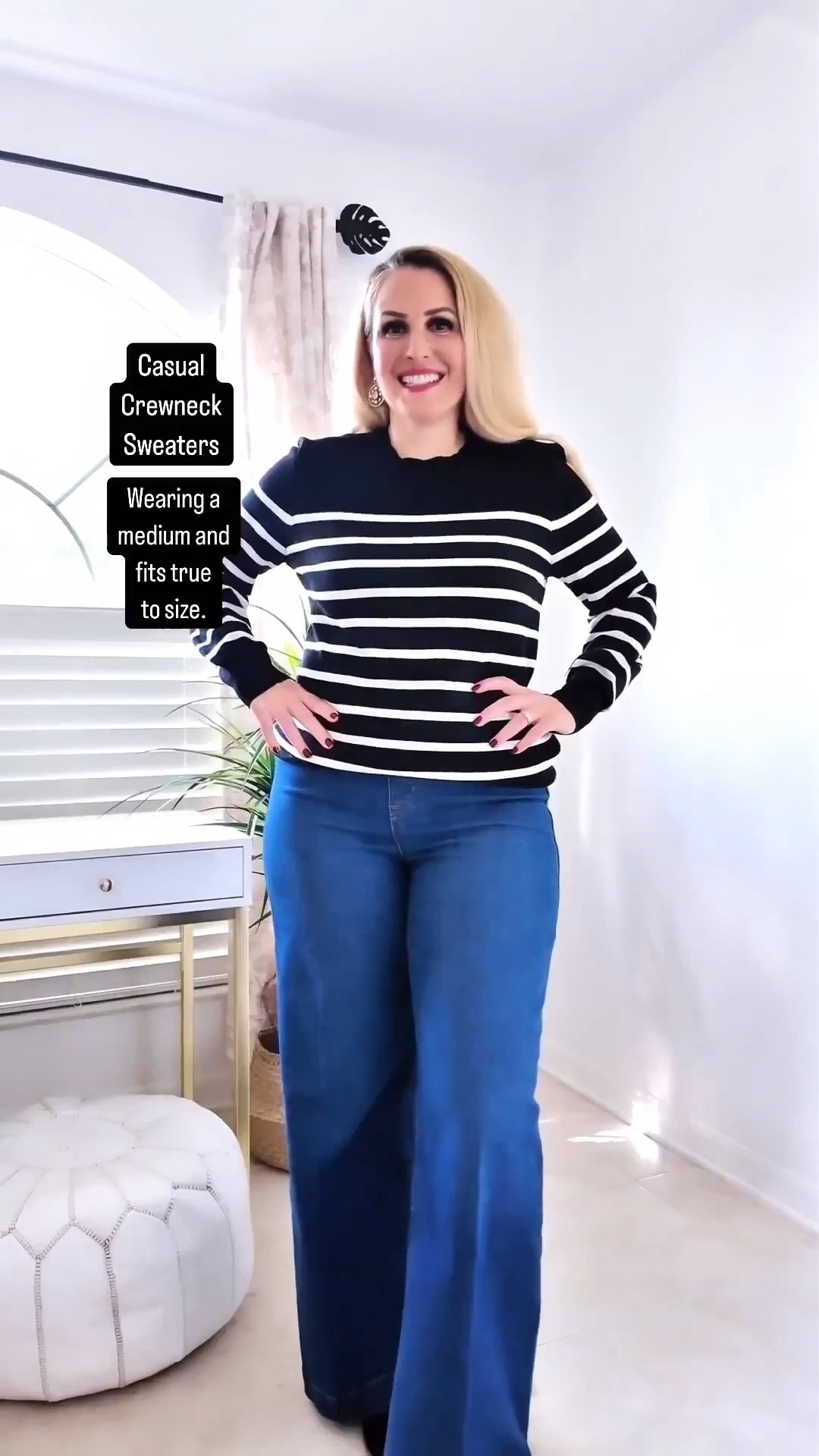 Casual Friday office outfit 

Sweater medium
Jeans large

#LTKSeasonal #LTKOver40 #LTKSaleAlert #LTKTravel #LTKgrwm #LTKootd #LTKMidsize #LTKvlog #LTKU #LTKWorkwear