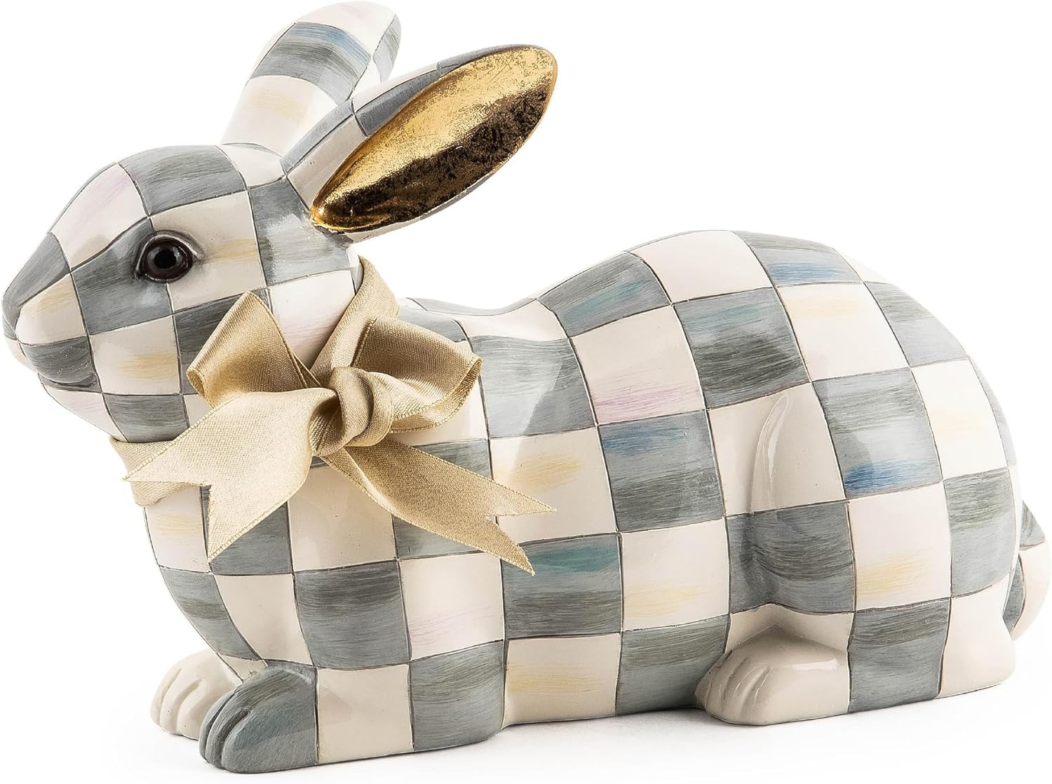 MACKENZIE-CHILDS Bunny Figurine, Rabbit Figurine Decoration for Spring, Resting, Sterling Check | Amazon (US)