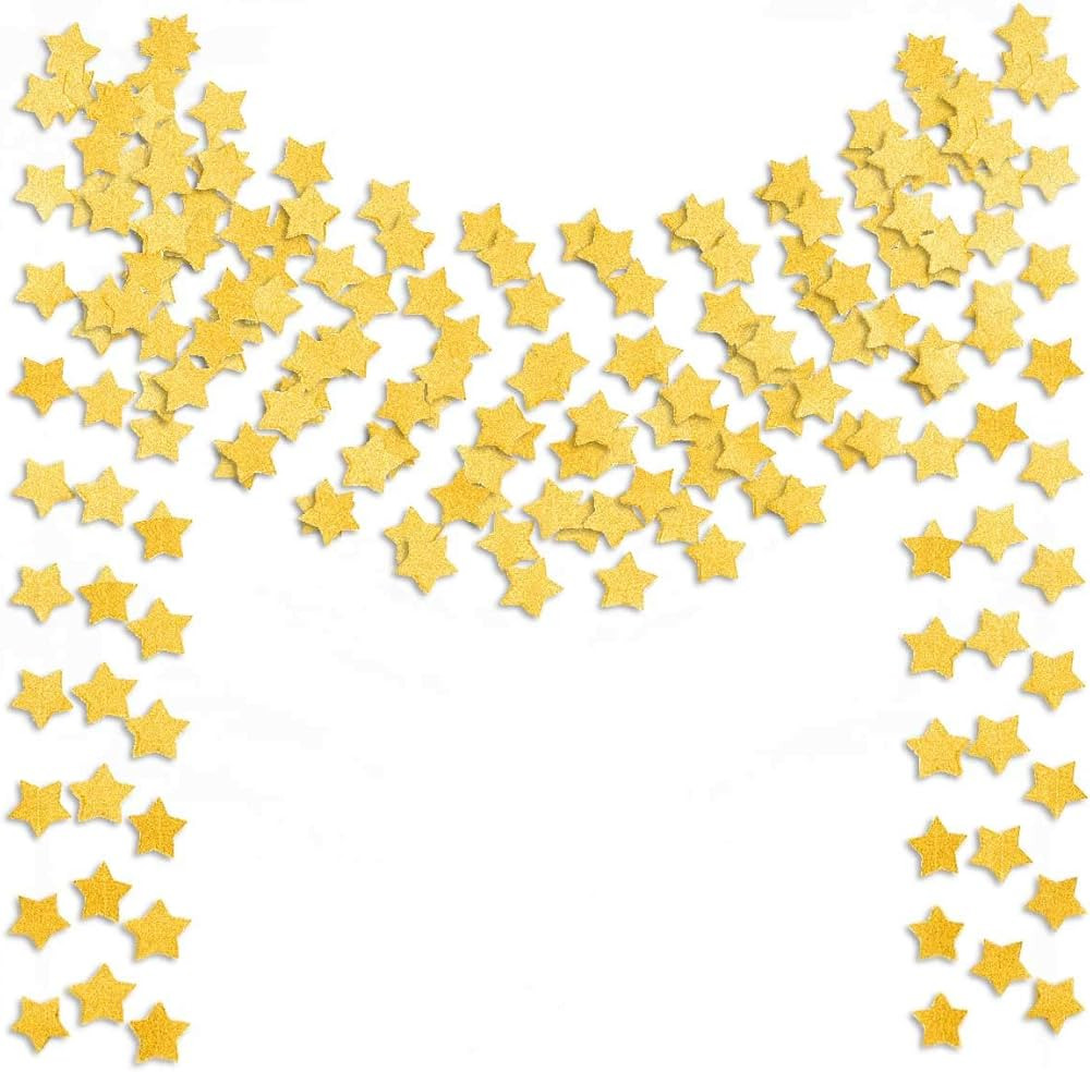 6 Pcs Gold Glitter Star Paper Garland Twinkle Bunting Banner Hanging Decorations for Christmas Bi... | Amazon (US)