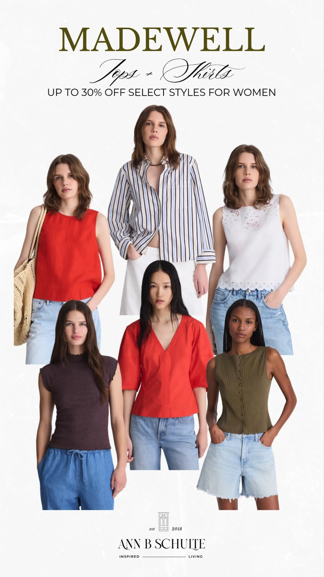 Madewell tops and shirts are bringing effortless summer layering energy with select women’s styles up to 30% off right now. ☀️👚🛍️ #MadewellStyle #SummerFashion #WomensStyle #CasualChic #EverydayOutfits #WardrobeStaples #EffortlessStyle #LTKsale #MinimalStyle

#LTKootd #LTKSaleAlert
