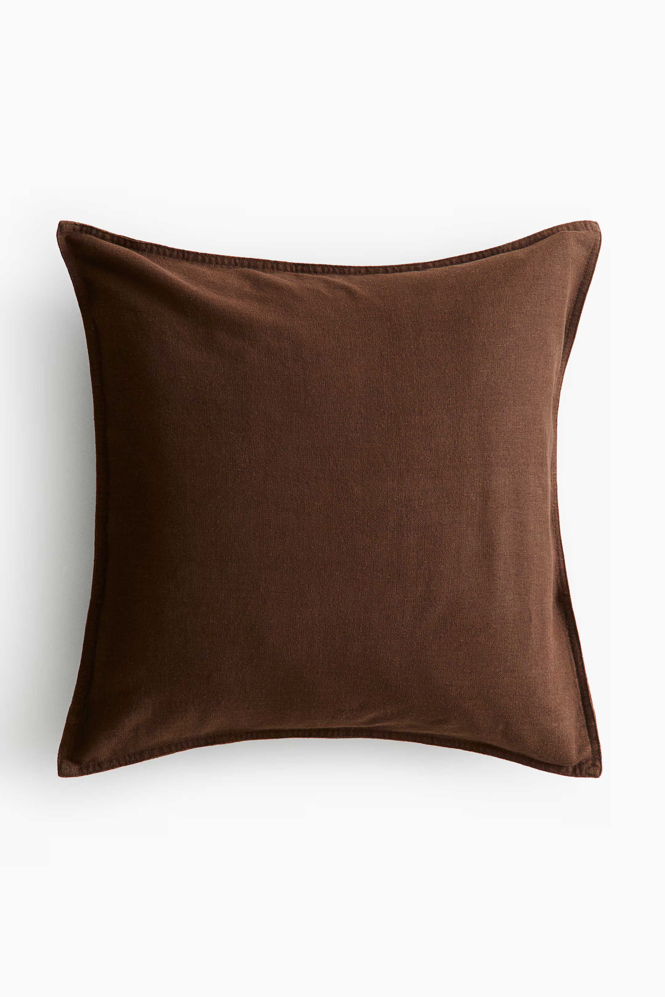 Linen-blend Cushion Cover - Dark brown - Home All | H&M US | H&M (US + CA)