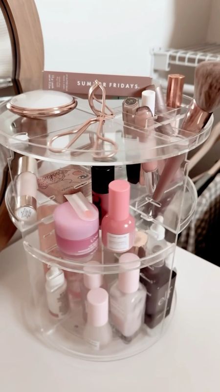 Viral rotating makeup organizer form Amazon. Perfect for tween and teen girls. Gracie has this on her vanity and loves it. I just ordered her a second one because shes going to need it after Christmas! Her entire wish list was skincare and makeup. I also linked the desk she uses as her vanity in her closet. It’s the perfect small size. 

#LTKbeauty #LTKstyletip #LTKhome