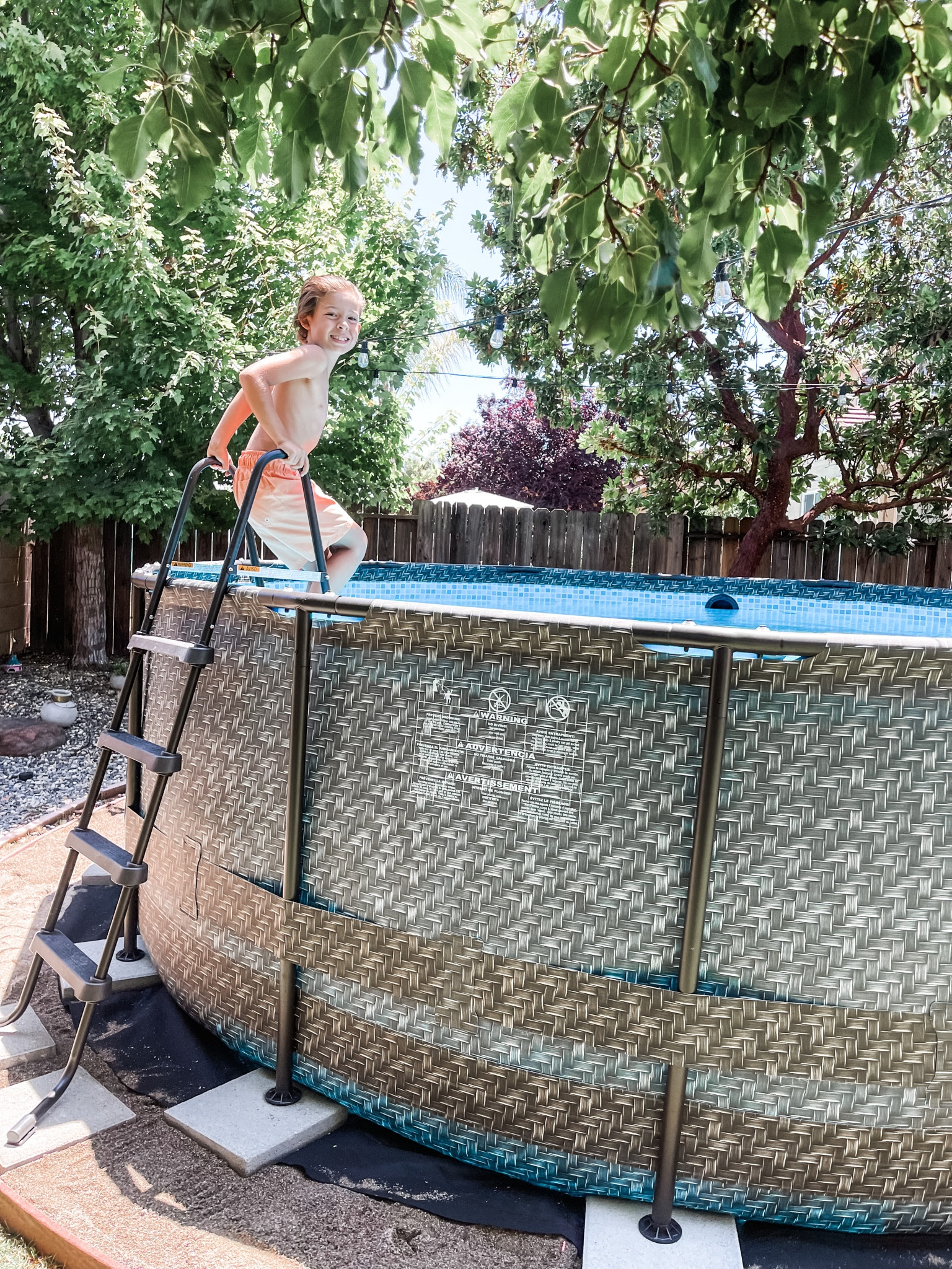 Our above ground pool! 
We are ready for summer! #abovegroundpool 

#LTKswim #LTKkids #LTKhome