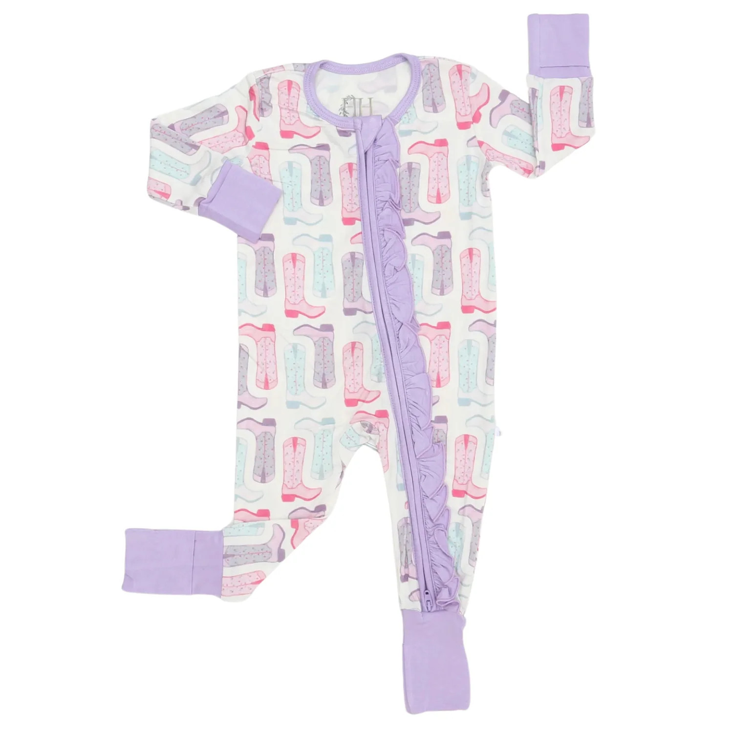 Girls Petals & Spurs Ruffle Double Zipper Romper | Hamner Hill
