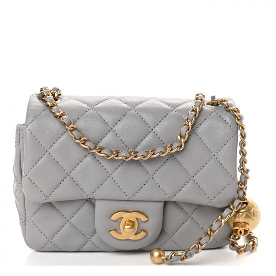 CHANEL

Lambskin Quilted CC Pearl Crush Mini Flap Light Grey | Fashionphile