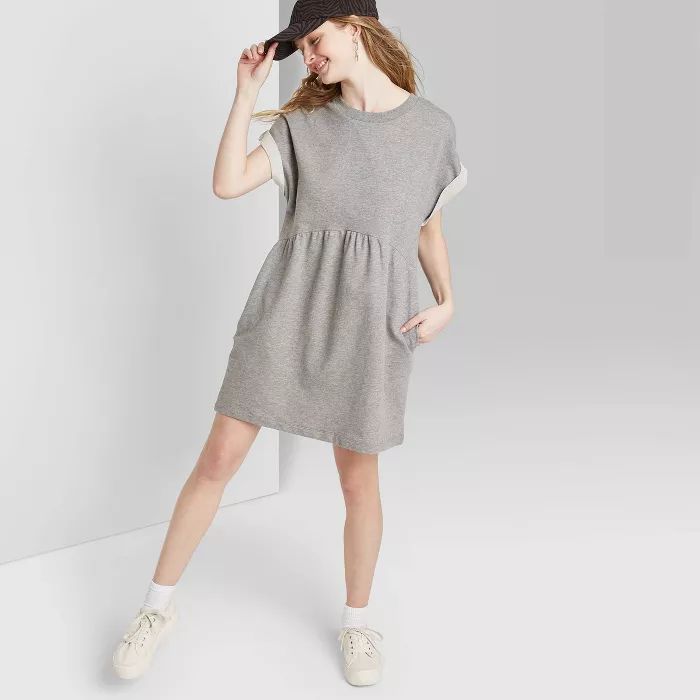 Women's Short Sleeve Crew Neck Knit Babydoll T-Shirt Dress - Wild Fable™ | Target