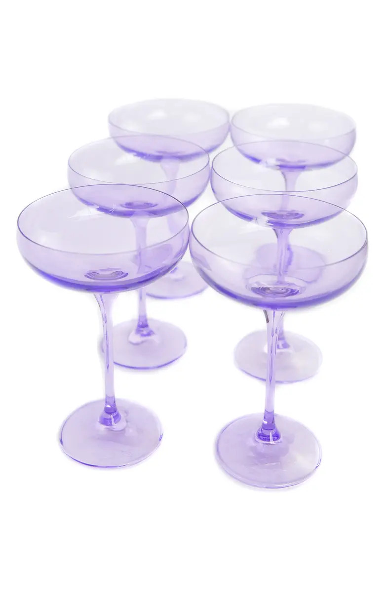 Estelle Colored Glass Set of 6 Stem Coupes | Nordstrom | Nordstrom