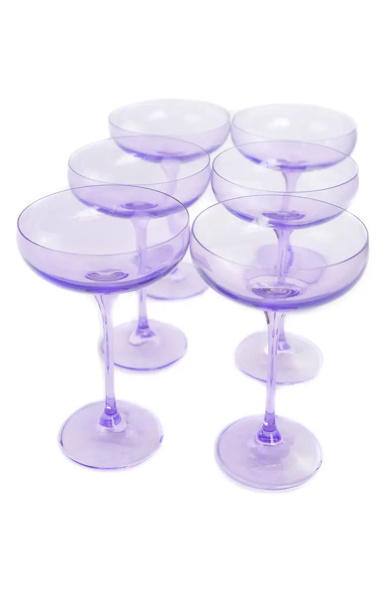 Estelle Colored Glass Set of 6 Stem Coupes | Nordstrom | Nordstrom