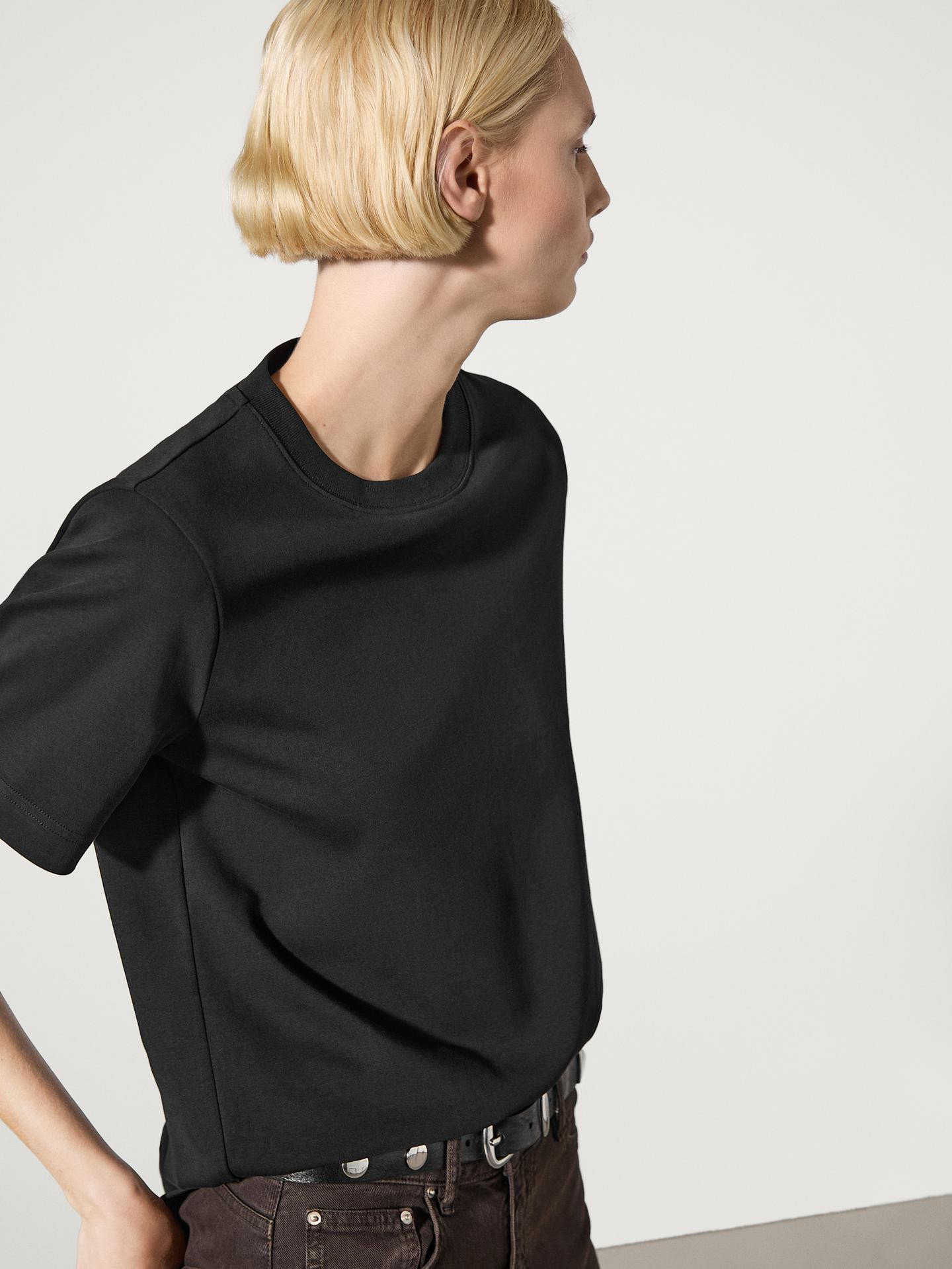 100% cotton short sleeve T-shirt | Massimo Dutti UK