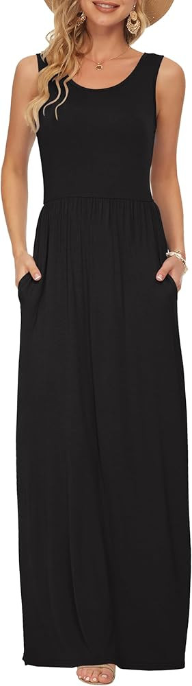AUSELILY Women's Classic Sleeveless Loose Plain Casual Long Maxi Dresses for Women 2026 | Amazon (US)