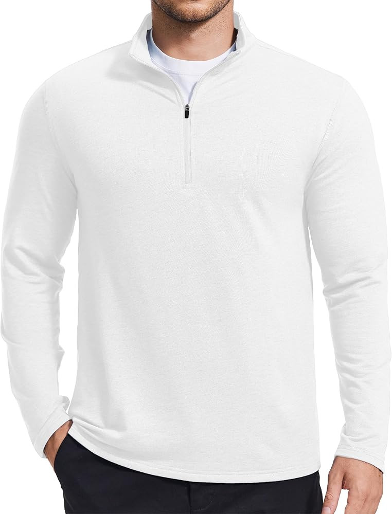 PINSPARK Men's Quarter Zip Up Lightweight Pullover Mock Neck Sweatshirts Long Sleeve Golf shirts ... | Amazon (US)