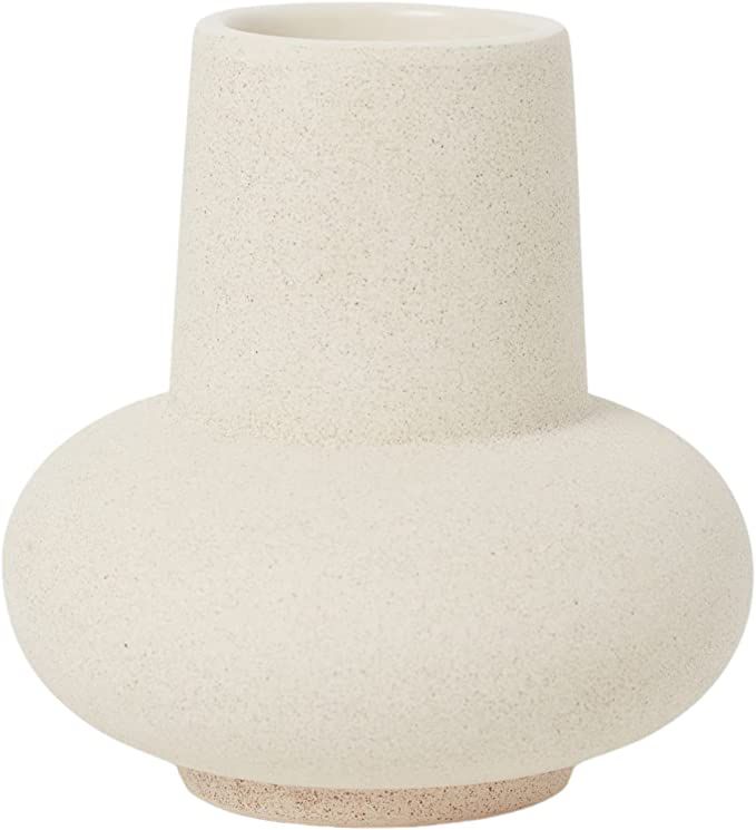 YANWE White Ceramic Vase, Small Vase, Modern vase, Boho Vase, Decorative Vase, Modern Farmhouse D... | Amazon (US)
