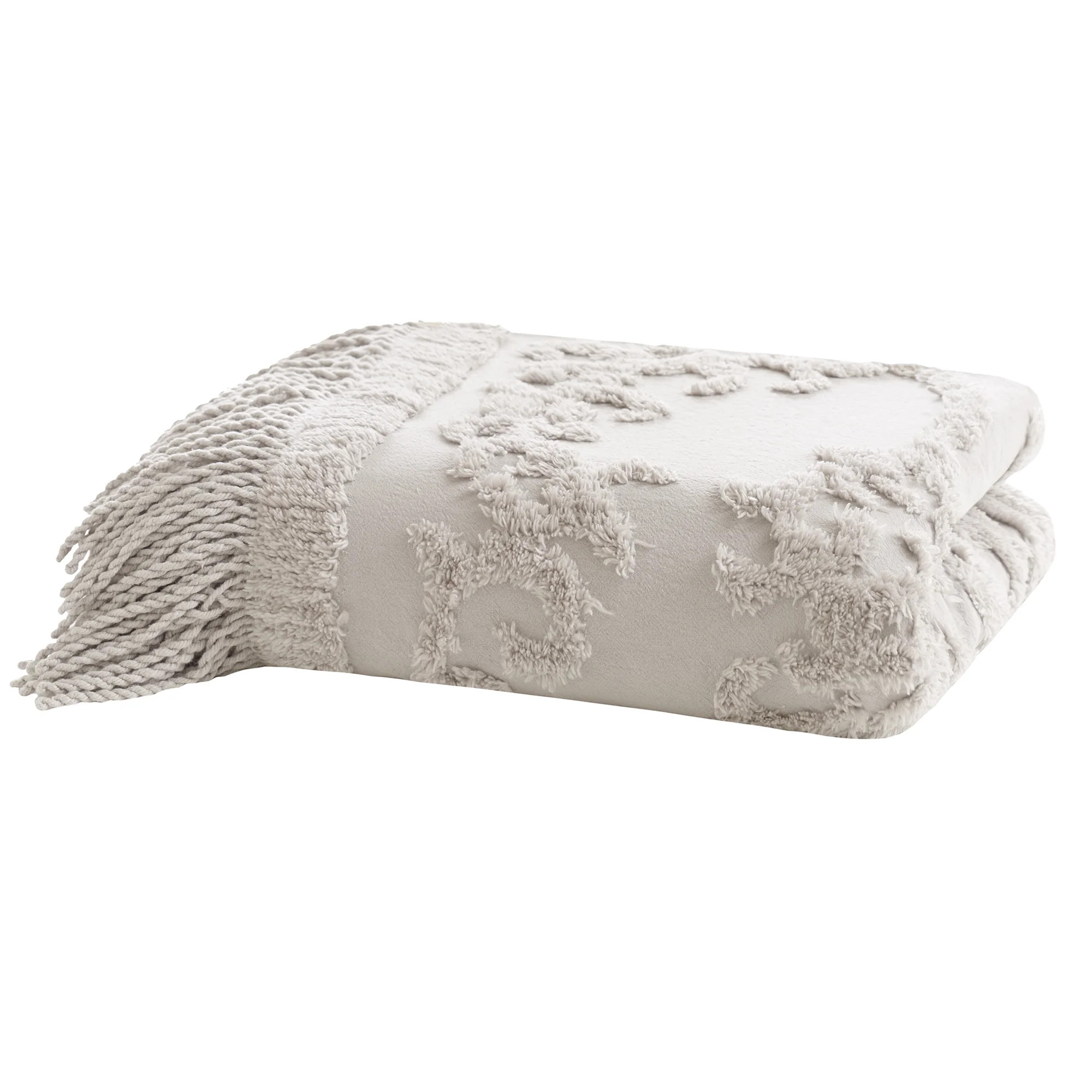 Madison Park Gray Chenille Tufted Throw, 50" x 60" - Walmart.com | Walmart (US)