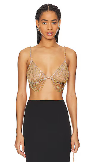 Pyla Chain Bra in Tannin & Gold | Revolve Clothing (Global)