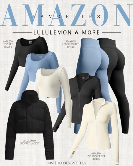 LULULEMON + Amazon finds!✨ $28.99 Amazon leggings set + $29.99 Amazon zip jacket set!✨Click on the “Shop OOTD Collages” collections on my LTK to shop!🤗 Have an amazing day!! Xo!!

#LTKfindsunder50 #LTKfitness #LTKfindsunder100