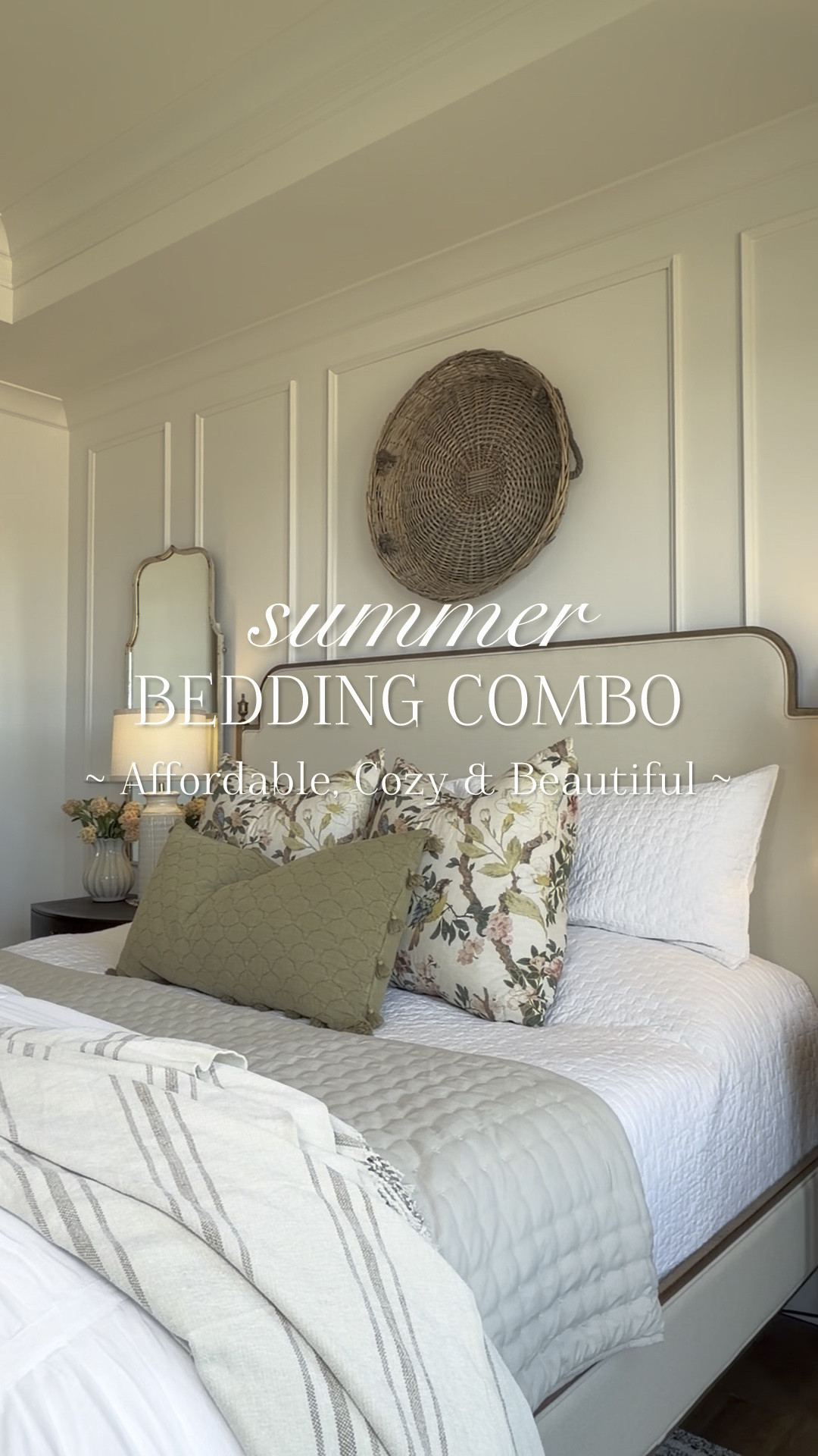 This is a pretty neutral base for your summer bed, from Amazon, that won’t break the bank. Add summery shams and accent pillow and done.

#LTKHome #LTKSeasonal #LTKSaleAlert