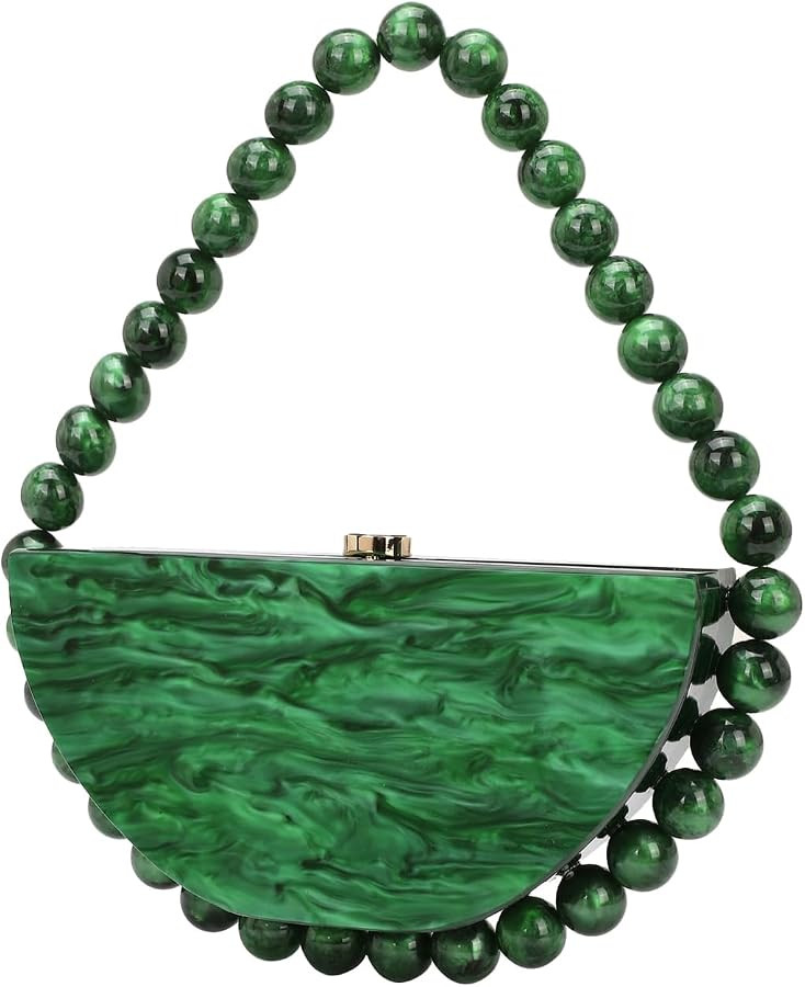 Acrylic Clutch Purses for Women Cute Bead Evening Handbag Chic Trendy Evening Clutch Bag for Part... | Amazon (US)