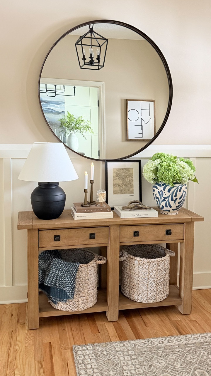 When winter starts to feel long, I crave a little refresh. I layered warm neutrals for a timeless feel and added a pop of blue and white I’ll never stop loving. 💙🤍 It keeps everything feeling fresh without losing the cozy. 

✨If timeless and simple decor is your vibe, follow along for more inspiration @homehappiestplace 
•
•
•
neutral decor, entryway styling, entryway console, console styling, entryway decor, timeless decor, seasonal styling, neutral home, affordable home decor, winter refresh


#LTKHome #LTKSeasonal #LTKmomlife