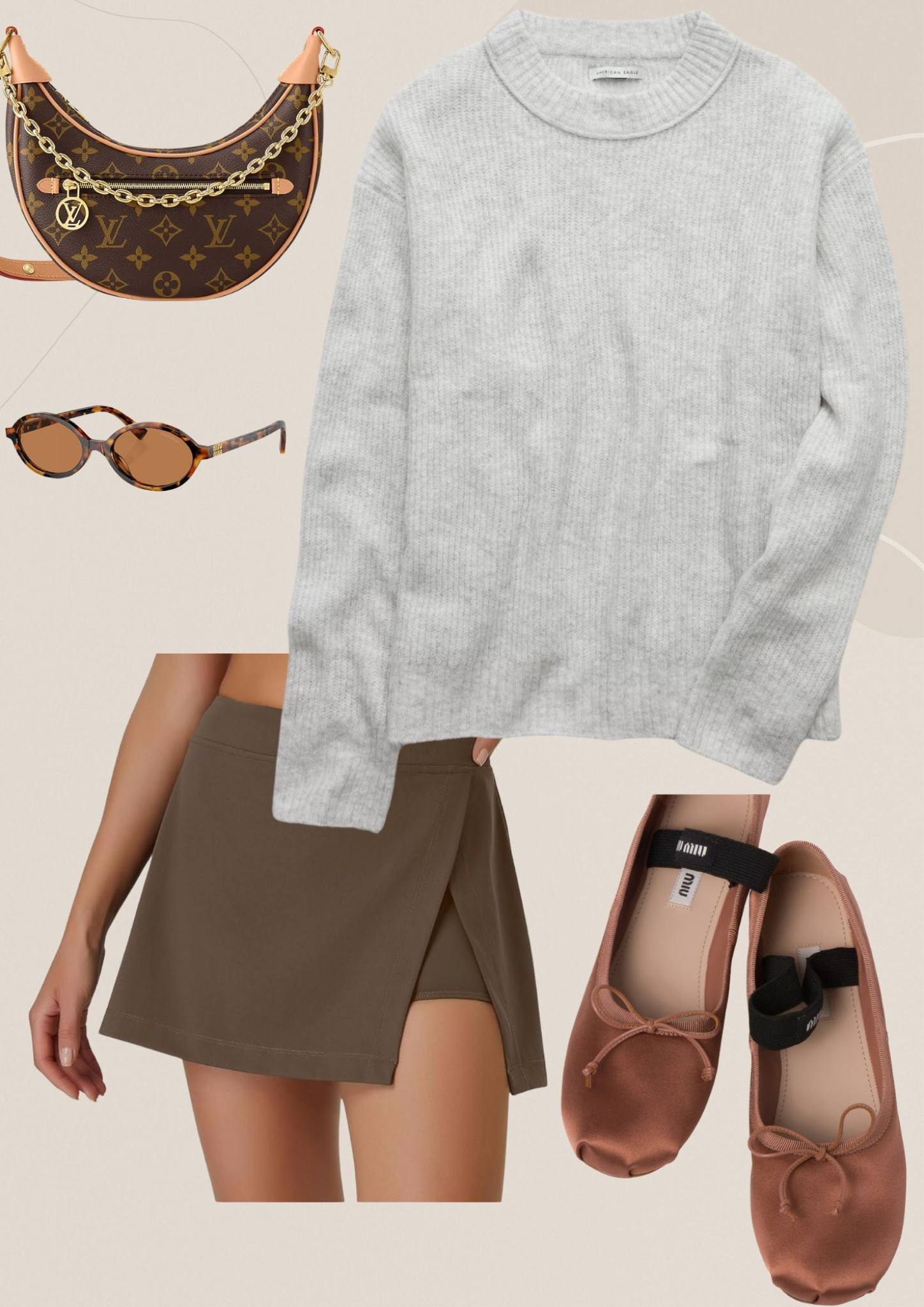 Fall outfit idea 

American eagle, Amazon skirt, Louis Vuitton loop, miu miu ballet flats, dh8

#LTKSeasonal #LTKFindsUnder50 #LTKStyleTip