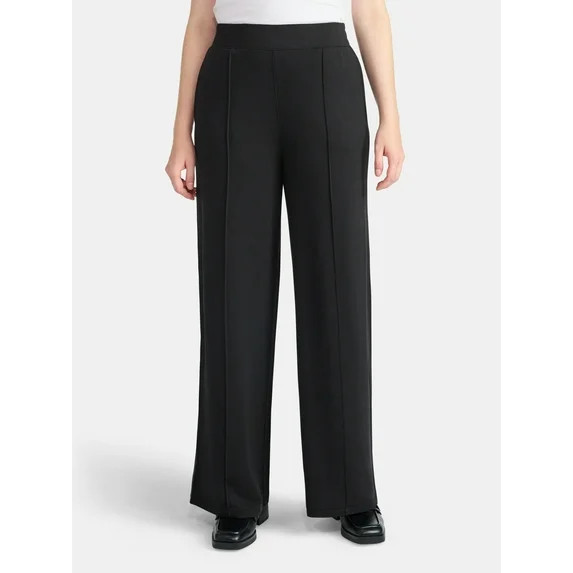 Time and Tru Women's Knit Wide Leg Pants, Sizes XS-XXXL | Walmart (US)