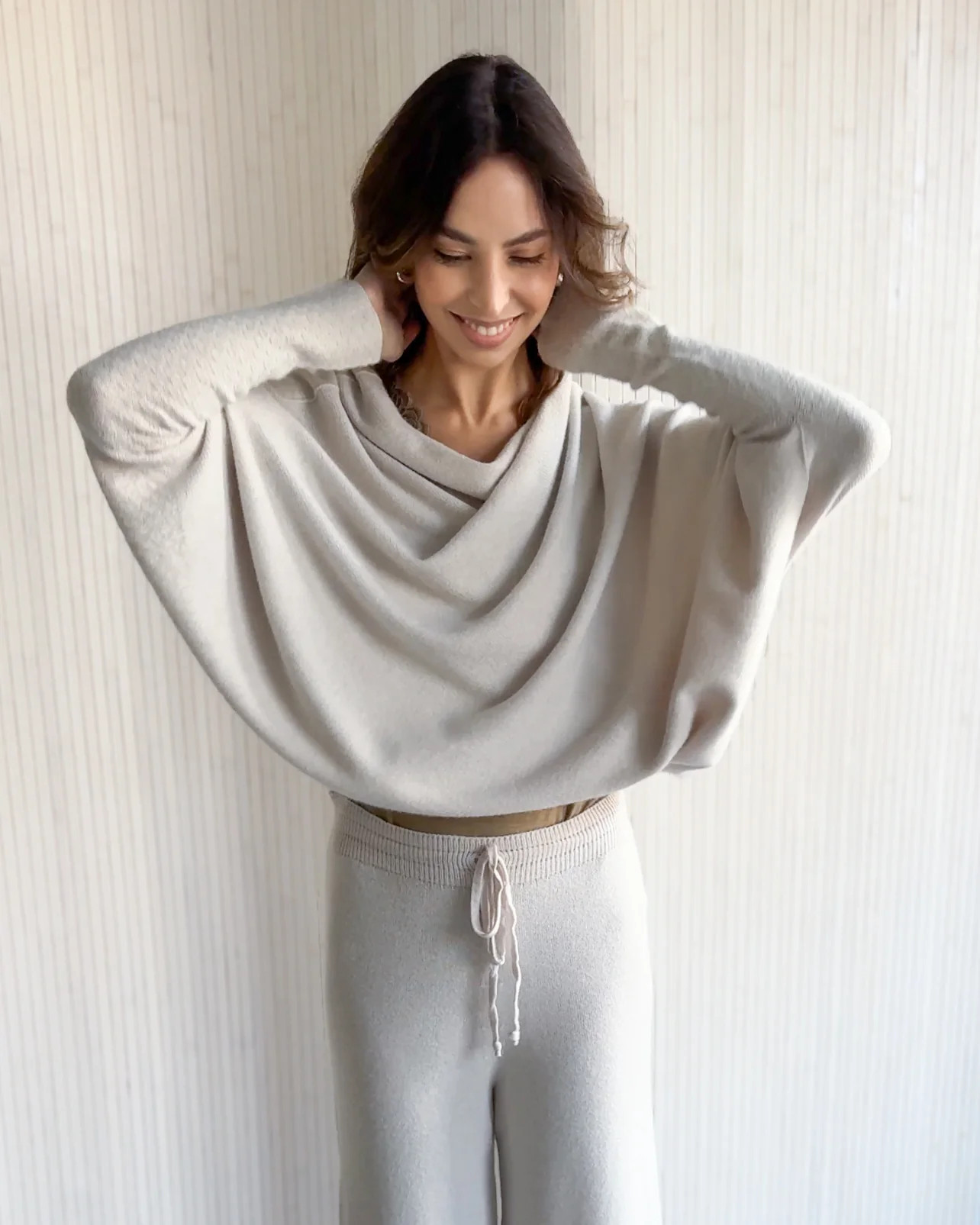 LIMITED RESTOCK | Asymmetric Draped | Oatmeal | JAKI