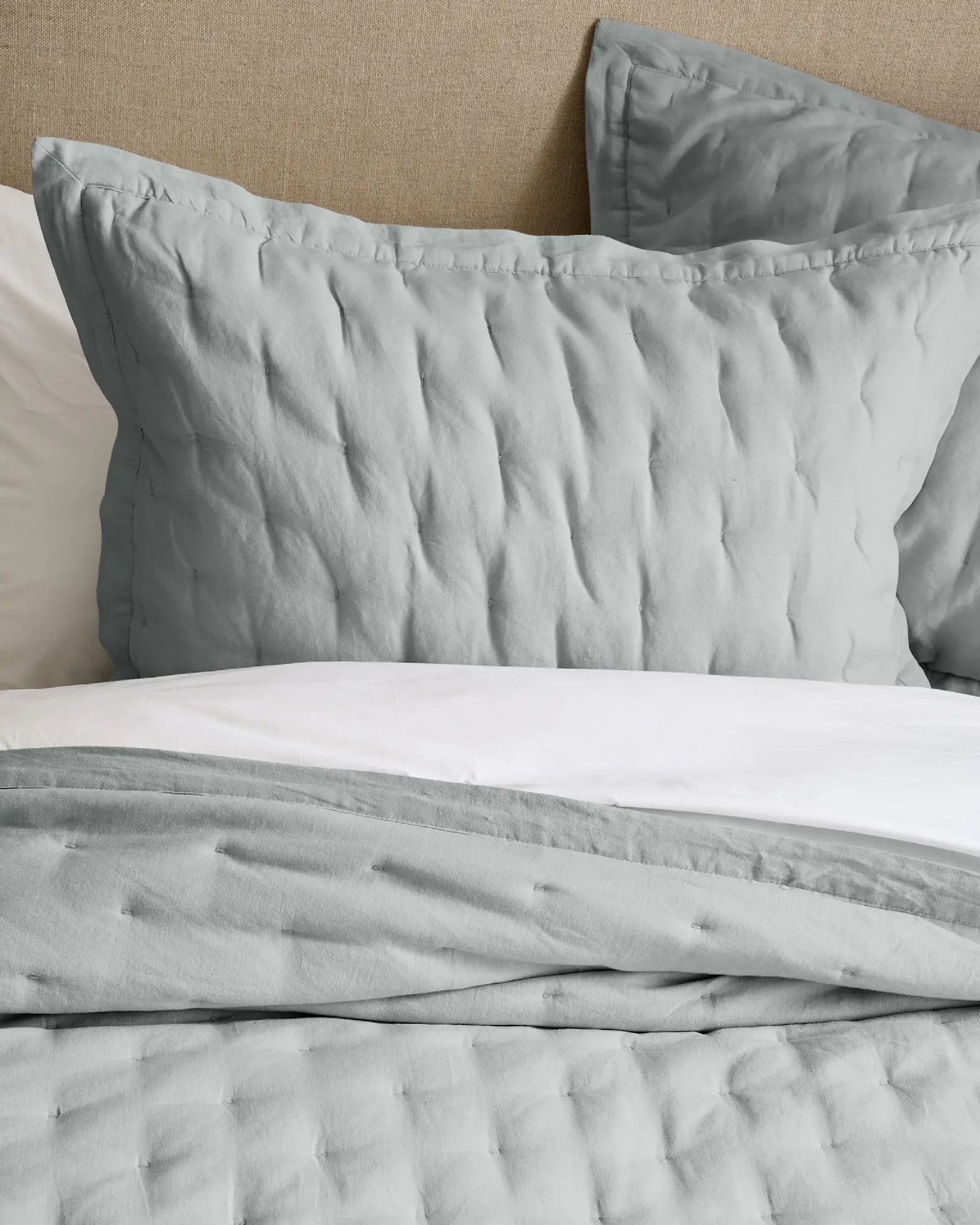 European Linen Dream Quilt Set in Mist | Quince