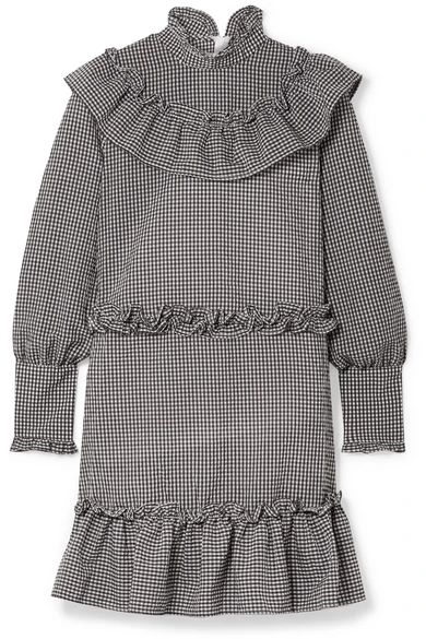 Charron ruffle-trimmed gingham cotton-blend seersucker mini dress | NET-A-PORTER (UK & EU)