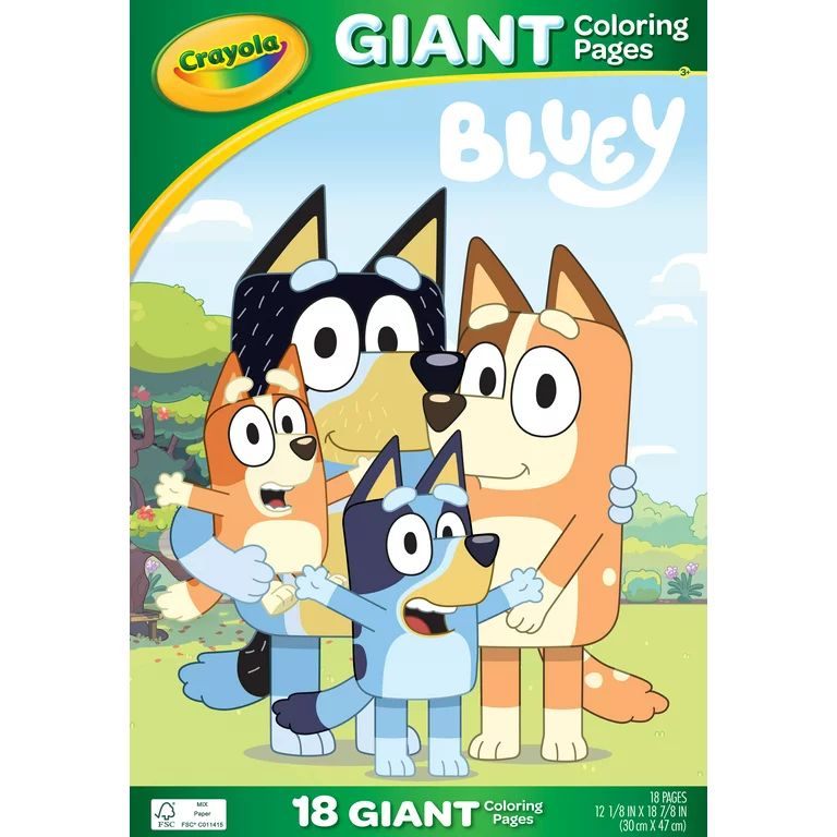 Crayola Giant Coloring Featuring Bluey, Beginner Child, 18 Pages - Walmart.com | Walmart (US)