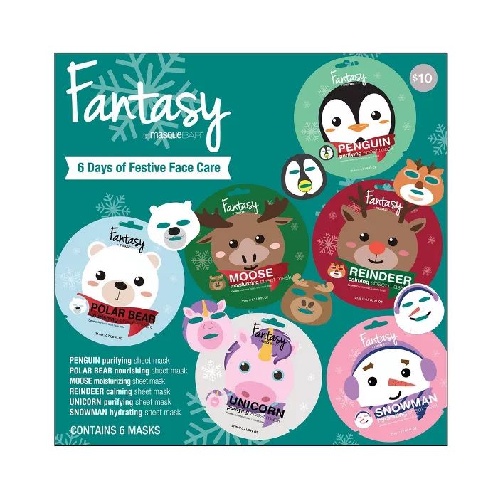 Fantasy by Masque Bar Animalz Face Mask Gift Set - 6pc | Target