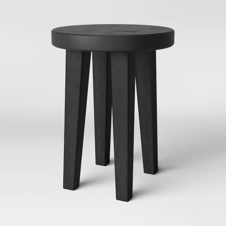 Woodland Carved Wood Accent Table - Black - Threshold™ | Target