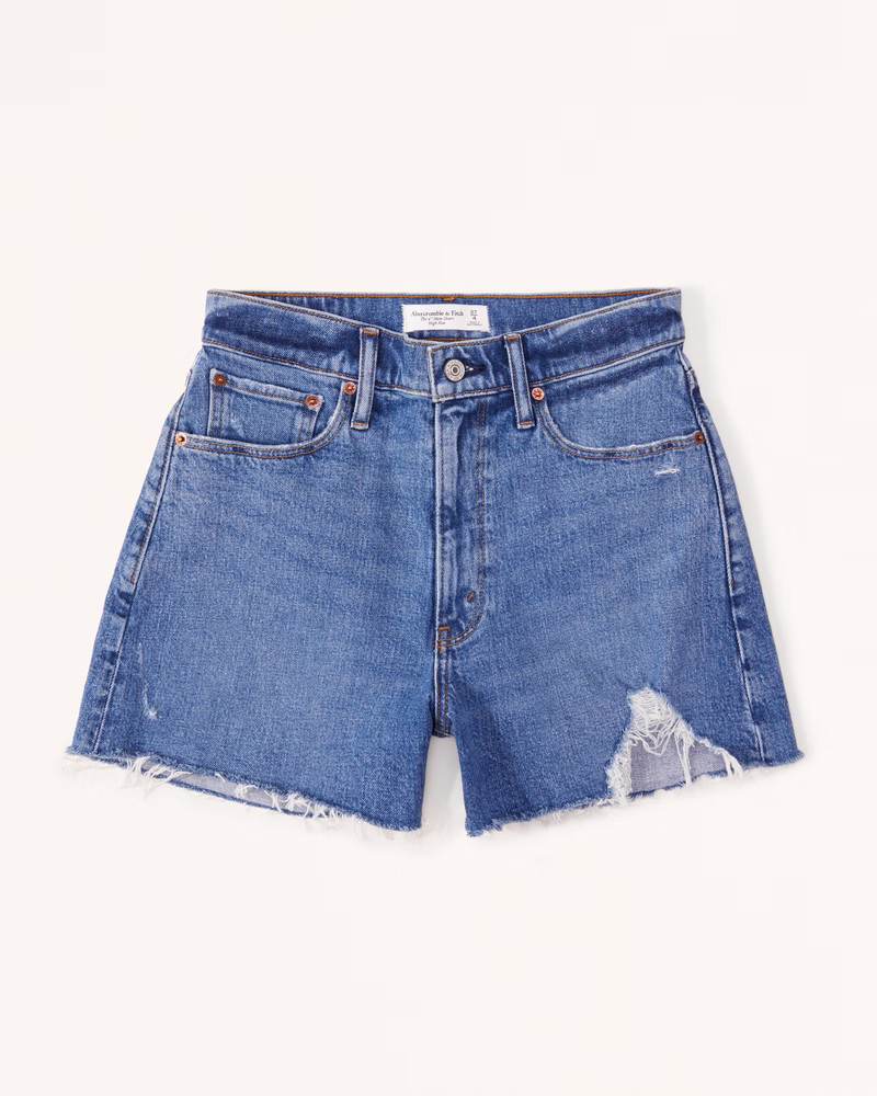 Curve Love High Rise 4 Inch Mom Short | Abercrombie & Fitch (US)