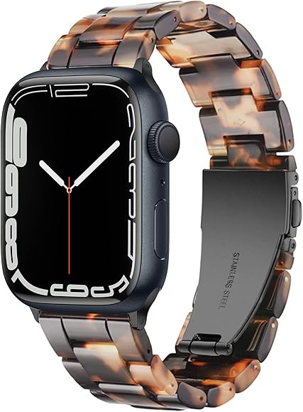 Light Apple Watch Band-Fashion Resin iWatch Bands for Women Men Bracelet Compatible with Stainles... | Amazon (US)
