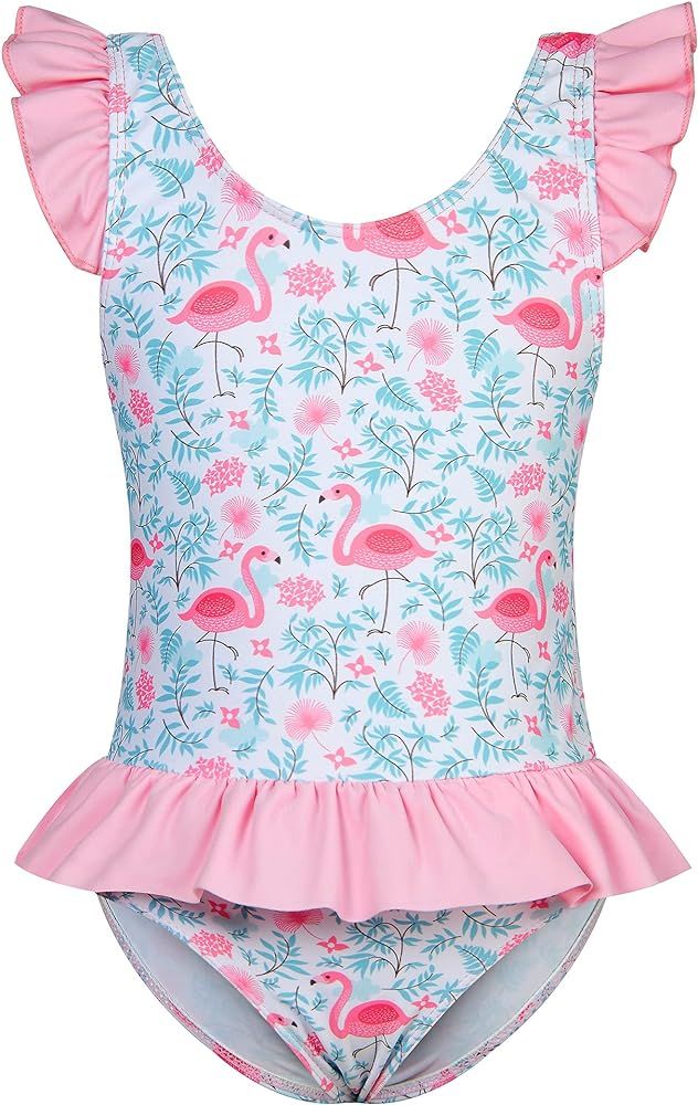 Toddler Little Girls One Piece Swimsuits Ruffles Bathing Suits Mermaid Unicorn Swimwear 1-5T | Amazon (US)