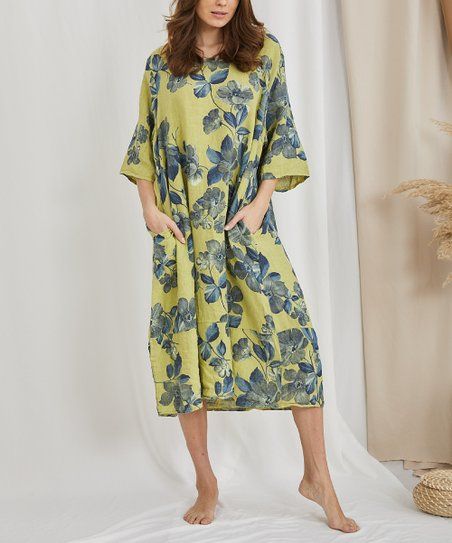 Anis Floral Pocket Linen Midi Dress - Women & Plus | Zulily